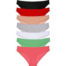 Bin1çeşit 7 Adet Süper Eko Set Likralı Kadın Slip Külot Set 3 — Beden: Xl