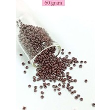 Bin1çeşit Dökme Cam Kum Boncuk (8/0) 3 mm - 60 Gram - Parlak Koyu Kestane - BNC209