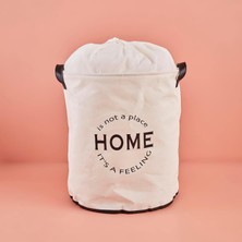 Str Store Laundry Why Dont You Do Yourself Yazılı%70 Polyester%30 Pamuk, Su Geçirmez Tabanlı Çamaşır Sepeti, Beyaz, 36X40 cm