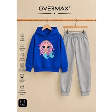 Overmax Deniz Kızı Baskılı Kapüşonlu Eşofman Takımı – 3-12 Yaş