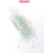 Bin1çeşit Kesme Cam Boncuk 2mm - 20 Gram - Şeffaf Beyaz -BNC320