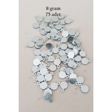 Bin1çeşit Oya Abiye Bileklik Kolye Pleksi Metalik Plastik Pul Gümüş Renk 8 Gram 75 Adet - BNC520