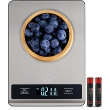 Str Store Dijital Mutfak Tartısı, 10KG/1G Hassasiyet, Paslanmaz Çelik, 6 Birim Dönüşümü (G/kg/lb/oz/ml/milk Ml), 2×aaa Pil Dahil