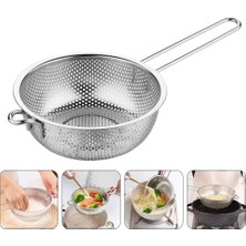 Str Store Uzun Saplı Paslanmaz Metal Süzgeç – Makarna, Sebze ve Meyve Yıkama Süzek, Derin Gövdeli, Dayanıklı Tel Süzgeç, Mutfak Süzgeci (25 Cm)