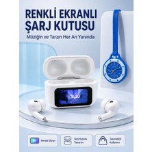 Bin1çeşit Dokunmatik Kablosuz Kulaklık + Mavi Askılı Analog Charm Saat Ikili Set