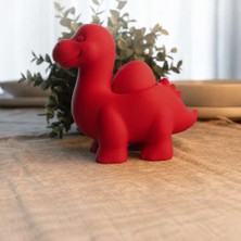 Bin1çeşit 3D Baskı Dinozor Yumurtalık - Sevimli Eggosaurus Yumurta Tutucu-Kırmızı