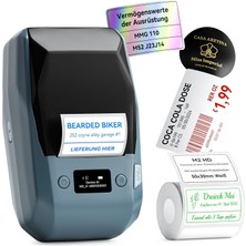 Bluetooth Etiket Yazıcı, Termal Transfer Etiketleme Cihazı, Renkli Baskıyı Destekler, Kendinden Yapışkanlı Çıkartma Yazıcı, Ofis, Ev, Okul Için, Koyu Mavi