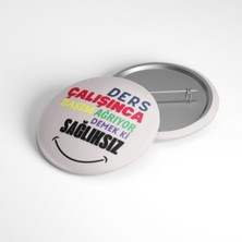 Beyaz Penguen Ders Çalışınca Başım Ağrıyor - 58MM Rozet