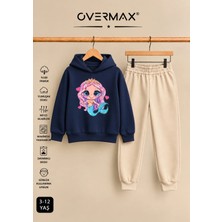 Overmax Deniz Kızı Baskılı Kapüşonsuz Sweatshirt Eşofman Takımı – 3-12 Yaş