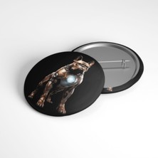 Beyaz Penguen Bulldog - 58MM Rozet - No.01