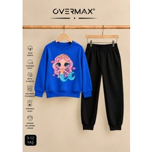 Overmax Deniz Kızı Baskılı Kapüşonsuz Sweatshirt Eşofman Takımı – 3-12 Yaş