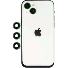 Bin1çeşit iPhone 14 Shine Kamera Lens - Yeşil