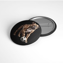 Beyaz Penguen Bulldog - 58MM Rozet - No.09