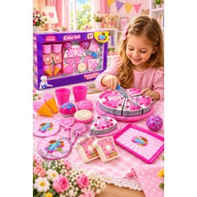 KoseToys Oyuncak Pasta ve Kek Seti 20 Parça Pembe