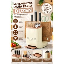 Gurada Tezgah Üstü Mutfak Organizeri Kaşıklık Bıçaklık Kepçelik Çatal Kaşık Düzenleyici Kesme Tahtası Bölmeli