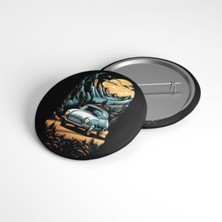 Beyaz Penguen Vintage Yolculuk - 58MM Rozet