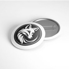 Beyaz Penguen Tilki Minimalizmi - 58MM Rozet