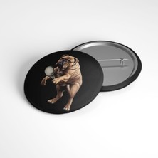 Beyaz Penguen Bulldog - 58MM Rozet - No.12