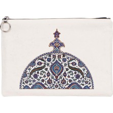 Beyaz Penguen Türk El Sanatları Tablet/portföy Çanta - Astarlı 30X21 cm Beyaz - NO.015