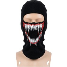 Mabelme Store Unisex Canavar Diş Baskılı Balaklava 1 Adet Tek Beden Viskoz Kask Içi Motosiklet Maskesi