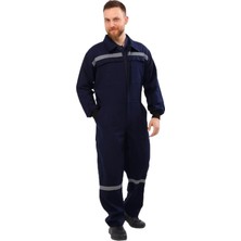 Iş Tulumu 16/12 Gabardin Lacivert Boy Tulum Reflektörlü 5 Cepli-1 -