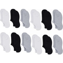 Mabelme Store Erkek Geri Dönüşüm Iplikli 12’li Görünmez Sneaker Çorap, Ince Dikişli, Nefes Alan Yazlık Babet Çorabı, Kaymaz Topuklu Siyah Gri Beyaz