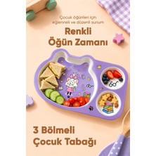 Wumboo Kral Şakir Figürlü 3 Bölmeli Melamin Çocuk Tabağı-Dayanıklı Bpa Free Beslenme Tabağı-Canan,mor