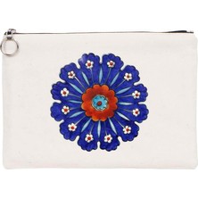 Beyaz Penguen Türk El Sanatları Tablet/portföy Çanta - Astarlı 30X21 cm Beyaz - NO.013