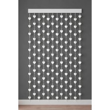 Patladı Gitti Metalize Kalp Beyaz Arka Plan Perdesi 200X100 cm