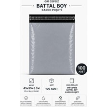 Bin1çeşit Gri Cepsiz Battal Boy Kargo Poşeti 45X55+5 cm 100 Adet