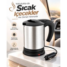 Bin1çeşit Yolculuk ve Seyahat Için 12V Araç Uyumlu Paslanmaz Çelik Elektrikli Su Isıtıcı Kettle