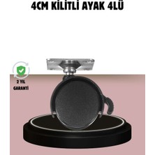 Bin1çeşit Kilitli 4 cm Tekerlek Ayak 4’lü Set Zemin Koruyucu