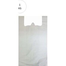 Bin1çeşit Beyaz Atlet Poşet Büyük Boy 32X57 cm Takriben 72 Adet 1 kg