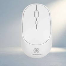 Bin1çeşit Ergonomik Beyaz Kablosuz Mouse USB Alıcılı Ofis Oyun Için
