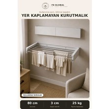 Defond Fd Global Katlanır Duvar Tipi Çamaşır Askısı 80 cm 25 kg Kapasite Kapalıyken 3 cm Ince Tasarım