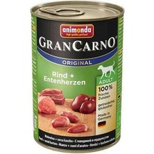 Bin1çeşit Grancarno Sığır Etli ve Ördekli Yetişkin Köpek Konservesi 400 gr