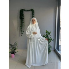 Yüsra Collection Tesettür Ayrobin Elbise ve Kısa Boy 3 Katlı Sufle 2'li Takım