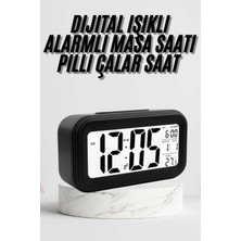 Bin1çeşit Dijital Masa Saati Termometre Takvim LED Ekran Pilli Ev Ofis Masası