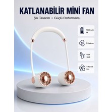 Bin1çeşit 5 Kanatlı Sessiz Mini Fan 3 Vitesli Katlanabilir Asılabilir