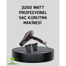 Bin1çeşit Profesyonel 2200W Fön Makinesi – Ac Motorlu, Hızlı Kurutma, Hafif Tasarım