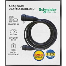 Srcelektronik Hes Veya Öznur Kablolu Araç Şarjı Uyumlu (3-50 Metre Arasi)(3x2.5 mm Ttr Tam Bakır) 3.7kw - 16 Amper Schneider Kauçuk Fişli Uzatma Seyyar