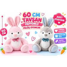 Sepetopia PL50245 60 cm Tavşan Papyonlu Peluş Oyuncak (Adet Fiyatıdır)