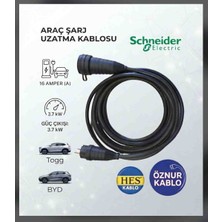 Srcelektronik Hes Veya Öznur Kablolu Araç Şarjı Uyumlu (3-50 Metre Arası) (3x4 mm Ttr Tam Bakır) 3.7kw - 16 Amper Schneider Kauçuk Fişli Uzatma Seyyar