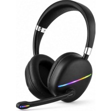 Bin1çeşit Mikrofonlu Bluetooth Kulak Üstü Kulaklık Rgb Aydınlatmalı Type-C Şarjlı