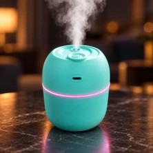 CoverZone Mini USB Hava Nemlendirici 220 ml Ultrasonik Soğuk Buhar Makinesi 7 Renk LED Gece Işıklı 2 Buhar Modlu Sessiz Masaüstü Nemlendirici, SD01
