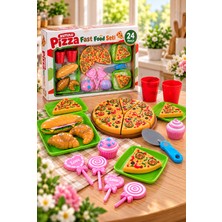 KoseToys Oyuncak Pizza ve Fast Food Seti 24 Parça