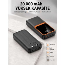 Bin1çeşit Dijital Ekranlı 20.000 Mah Powerbank | 22.5W Hızlı Şarj + Çoklu Bağlantı Seçeneği Yeni Nesil