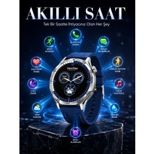 Bin1çeşit Amoled Ekranlı Bluetooth Akıllı Saat 3 Kordonlu Uzun Pil Ömürlü