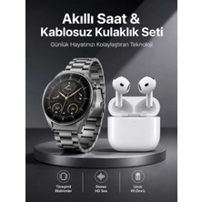 Bin1çeşit Akıllı Saat ve Kulaklık Seti Bildirim Görme Arama Cevaplama Anc Özelliği
