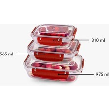 Bin1çeşit Master Dikdörtgen Saklama Seti 3'lü 310-565-975 ml ROYALEKS-30886